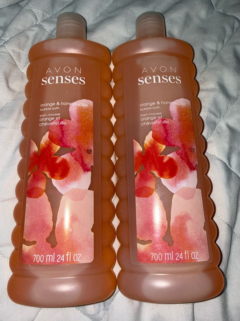 Avon Senses Orange and Honeysuckle Bubble Bath 24 fl oz~ Lot Of 2